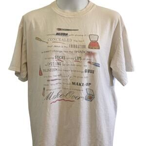 Jesus Makeover 90's White T-shirt. Size XL